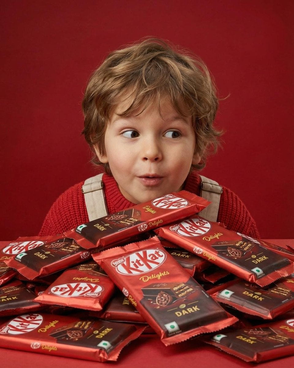 Girl With KitKat Dark Chocolate Bar — image 2