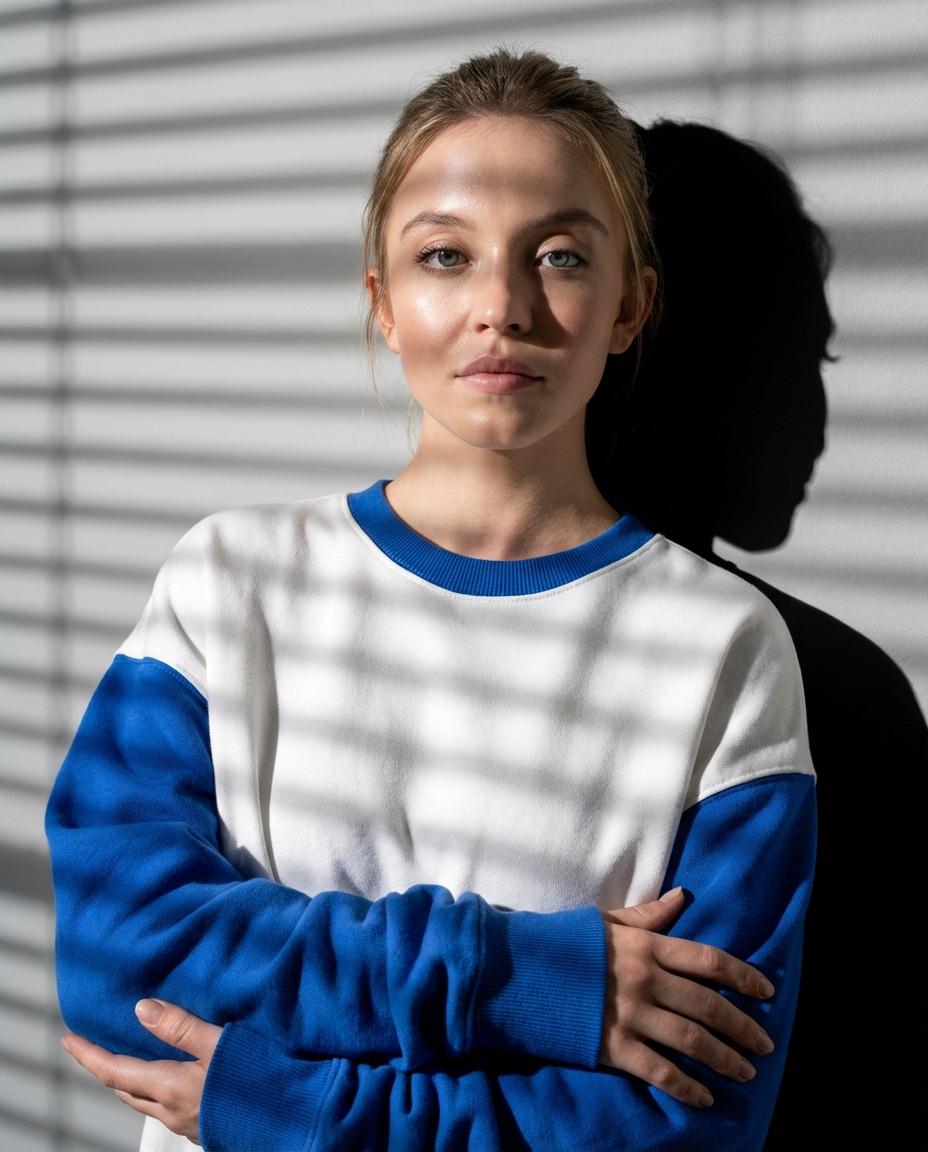 Fashion Studio Portrait of Couple in Matching Sweatshirts — image 2