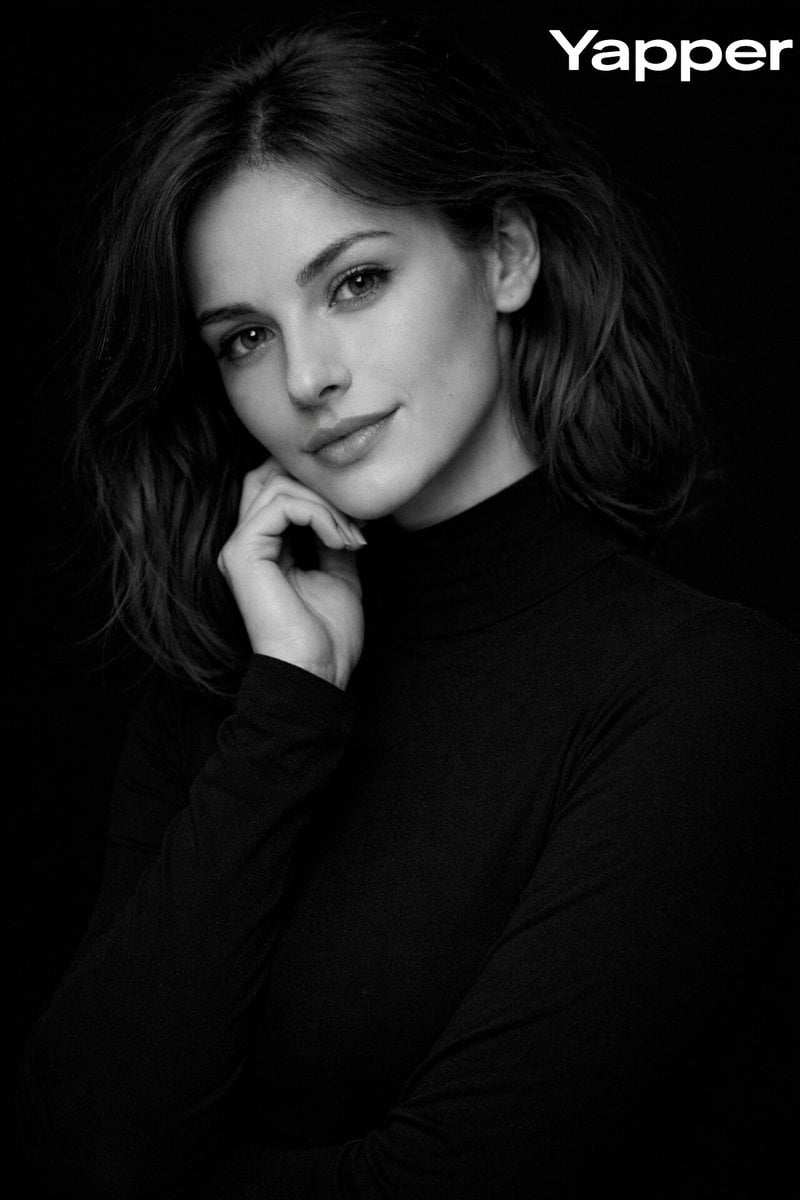 Monochromatic Studio Portrait of Elegant European Woman — image 2