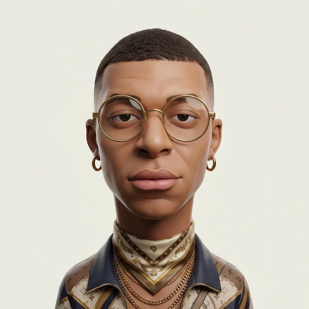 Exaggerated stylized 3D caricature character portrait with strong — image 3