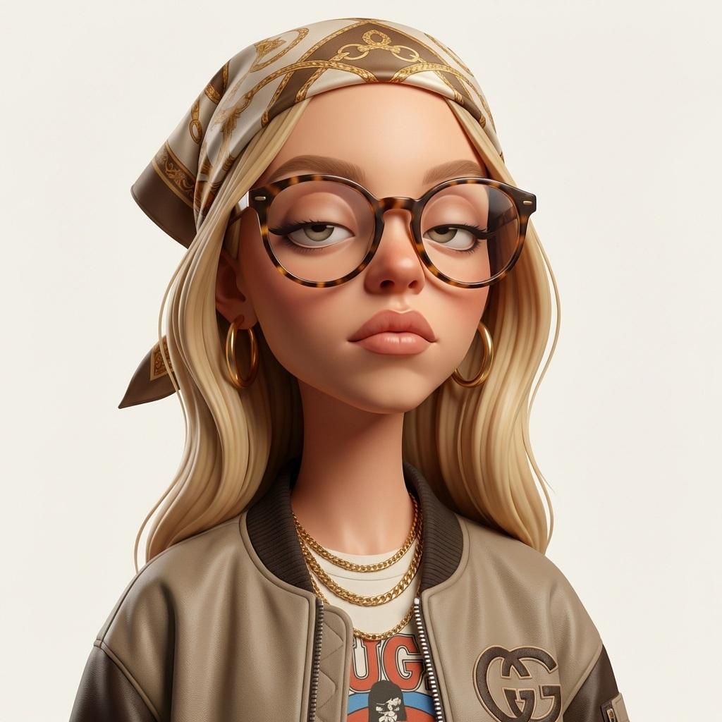 Exaggerated stylized 3D caricature character portrait with strong — image 4