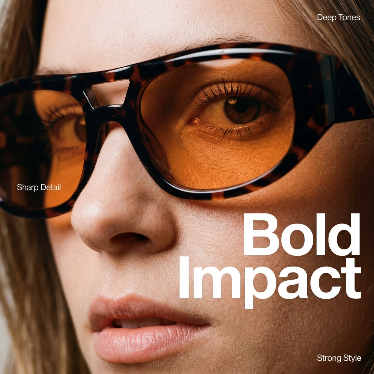 High Fashion Editorial Portrait with Tortoiseshell Sunglasses