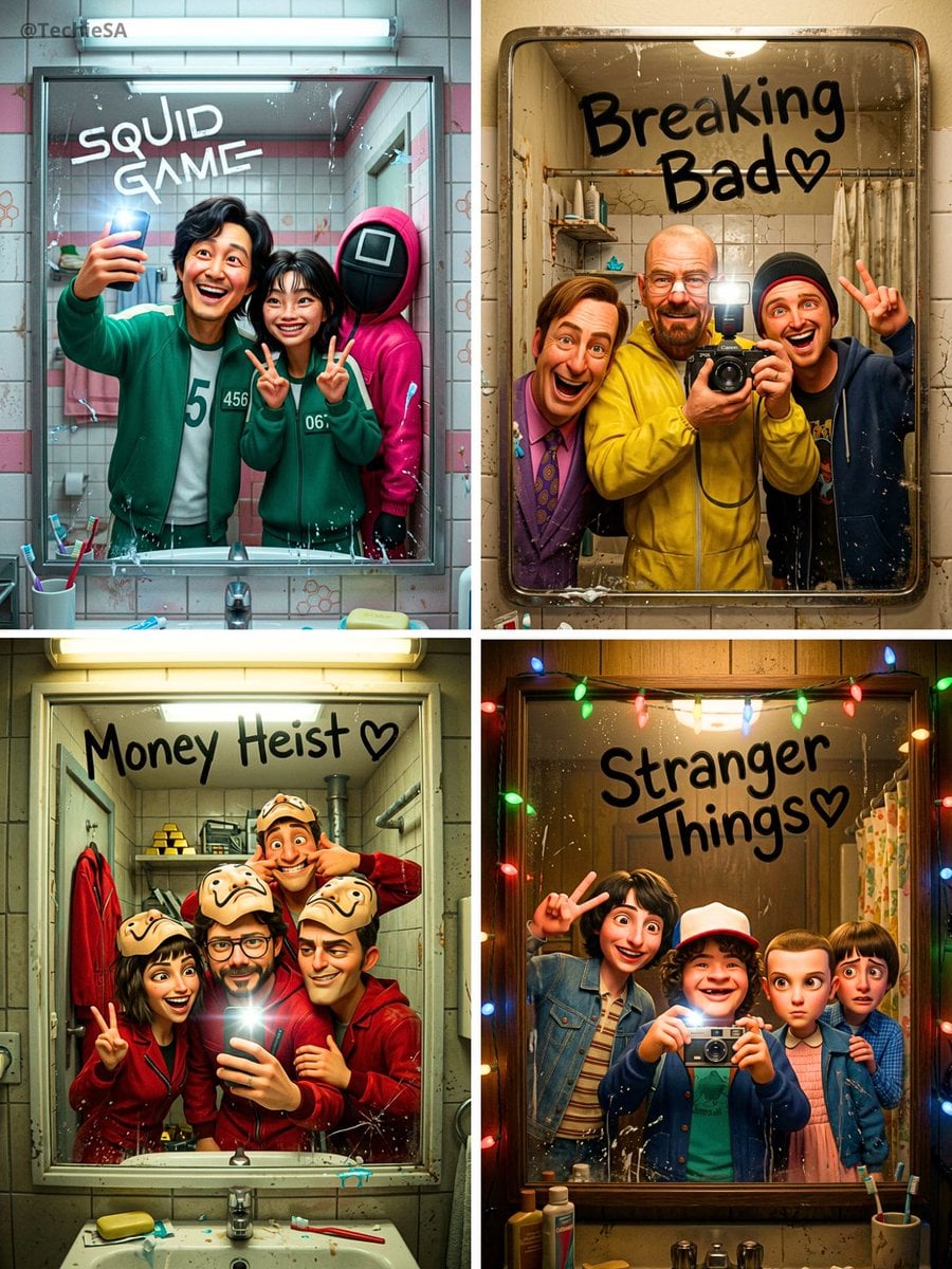 Favorite Characters Bathroom Selfie