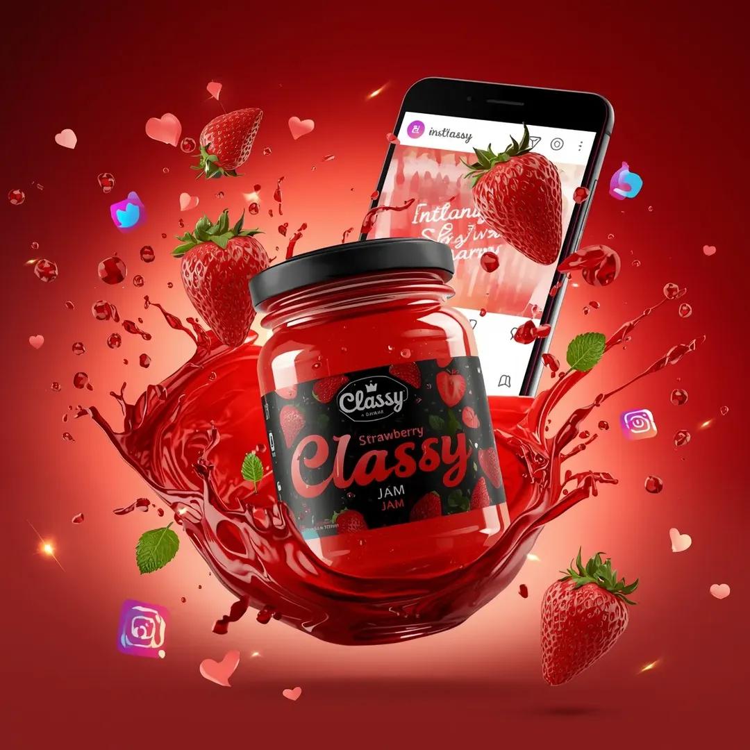 Classy Strawberry Jam Jar Advertising — image 2
