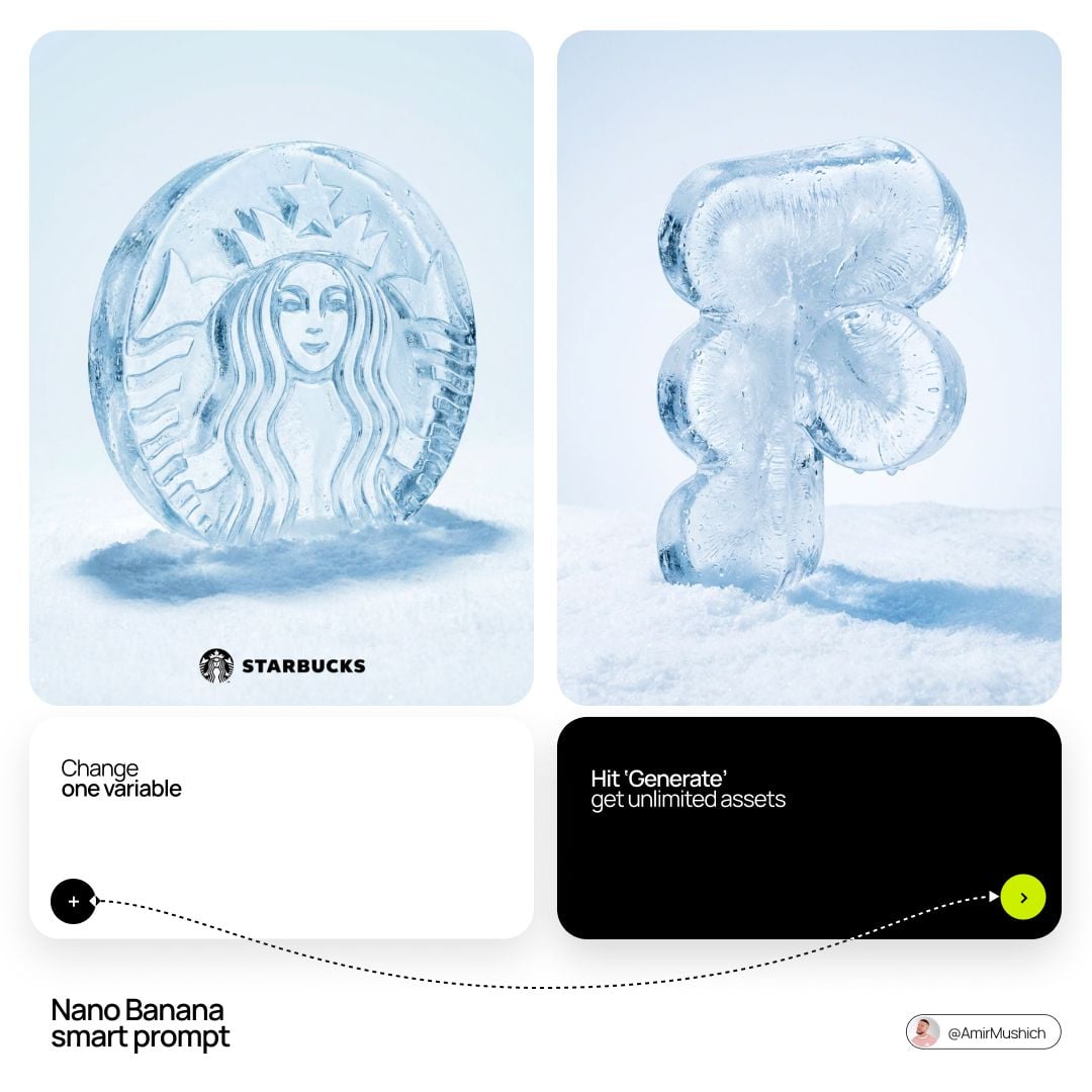Brand Logo Ice Sculpture on Snow