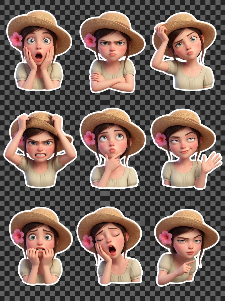 Pixar Style Meme Sticker Set of a Person