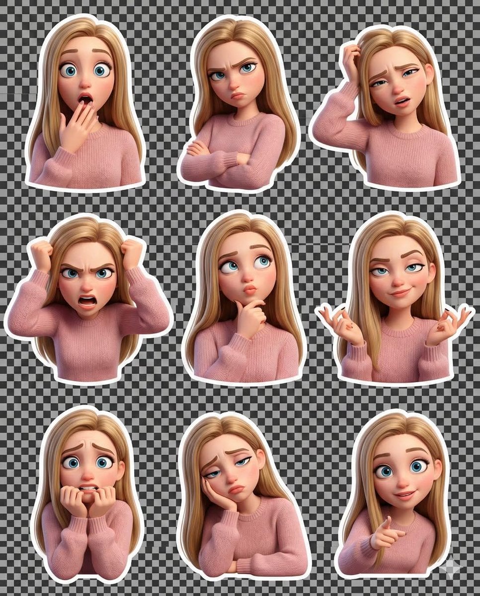 Pixar Style Meme Sticker Set of a Person — image 2
