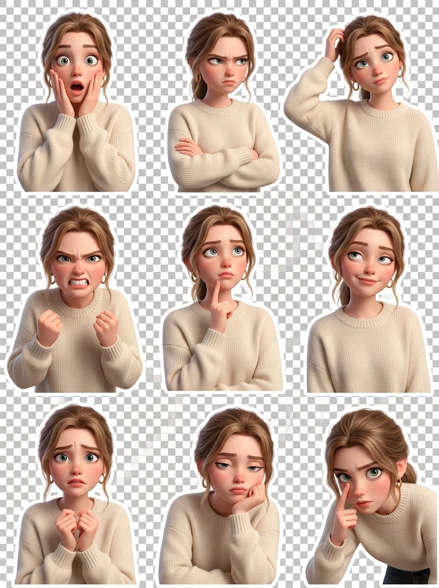 Pixar Style Meme Sticker Set of a Person — image 3