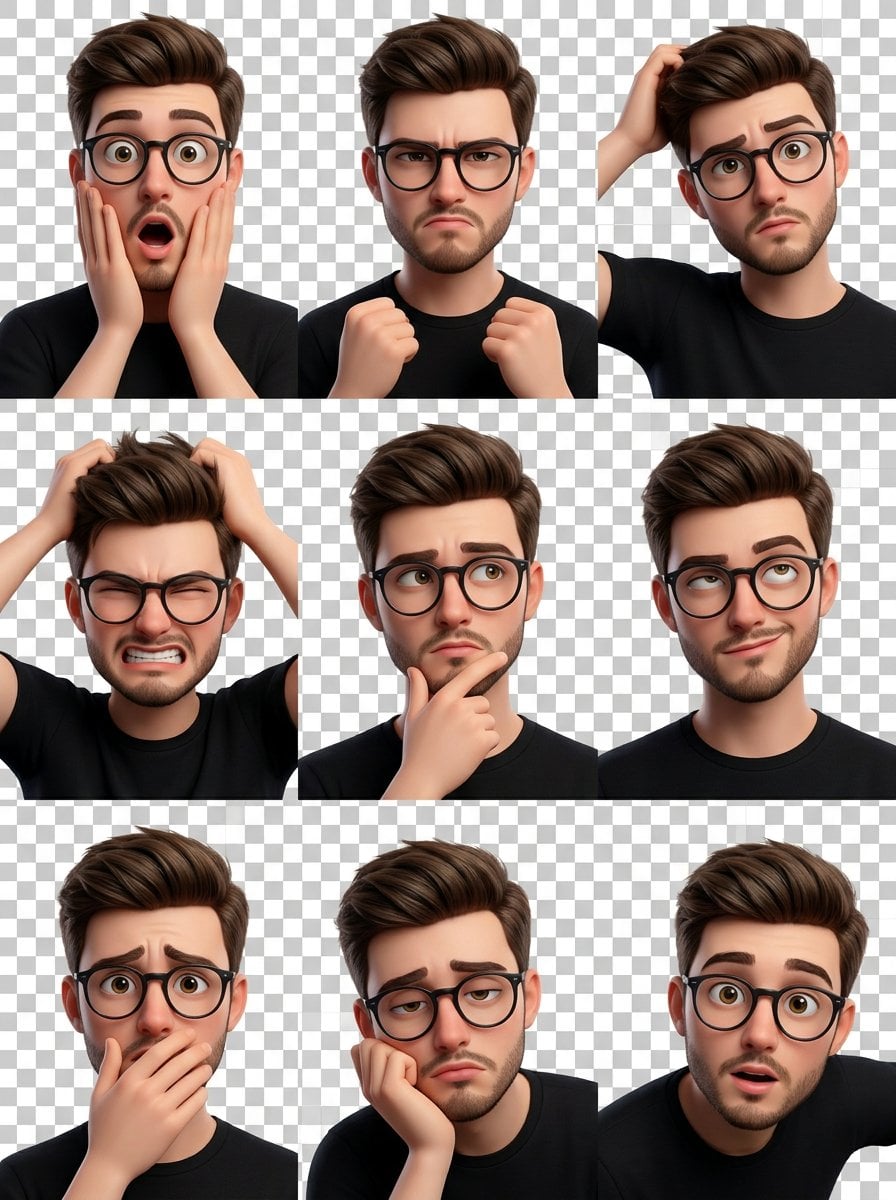 Pixar Style Meme Sticker Set of a Person — image 4