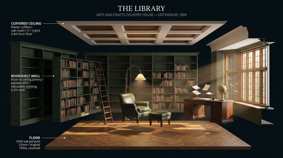 Exploded Architectural Interior in 3D