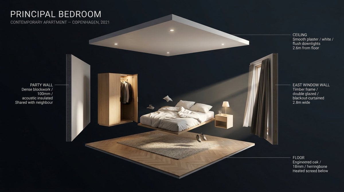 Exploded Architectural Interior in 3D — image 2