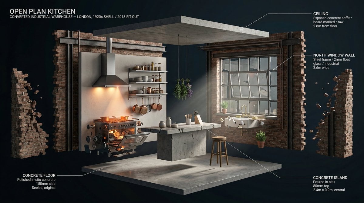 Exploded Architectural Interior in 3D — image 3