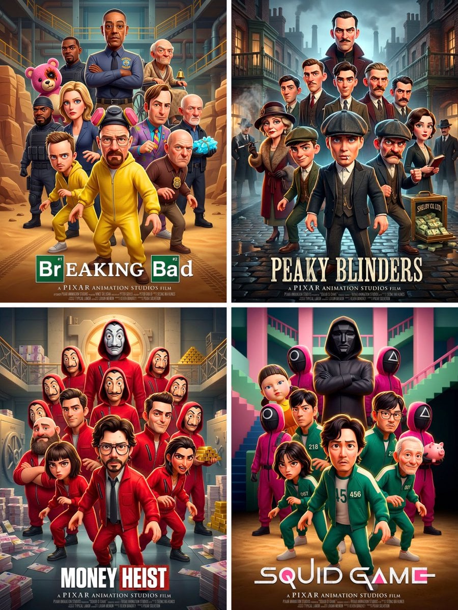 Pixar Style Ensemble Movie Poster