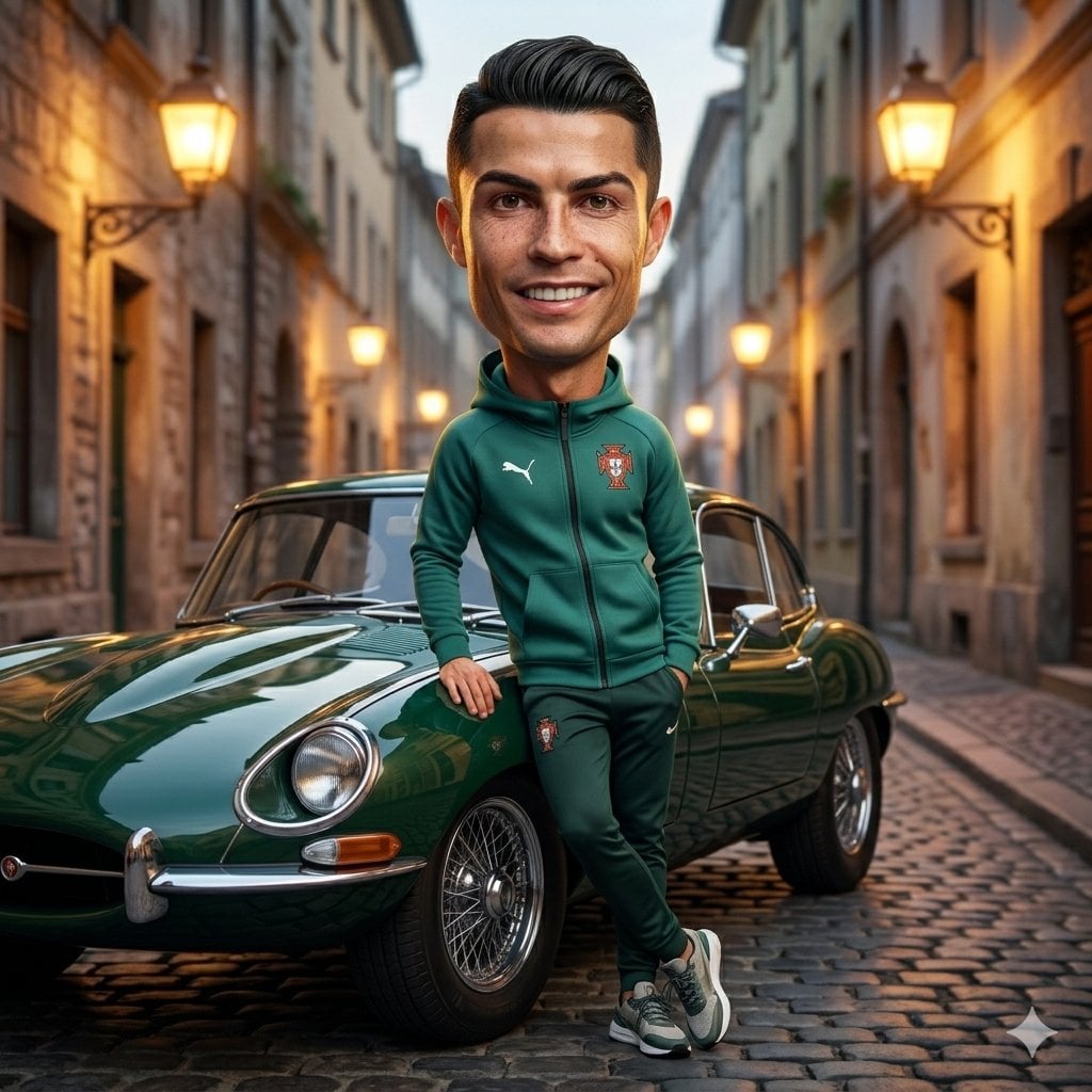 Caricature Portrait with Classic Car — image 2
