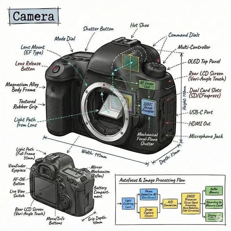 Infographic of Object with Technical Annotations
