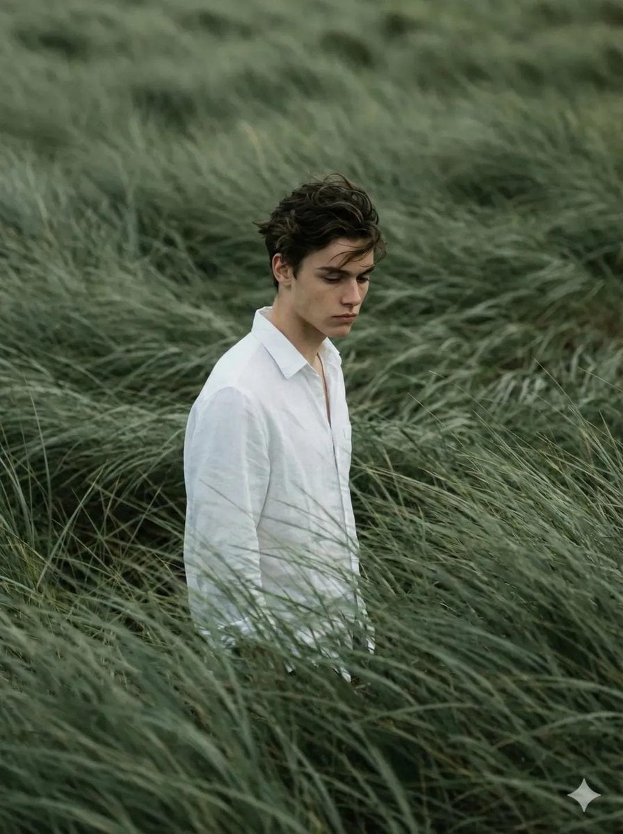 Solitary Figure in Wind-Swept Sage Fields — image 2