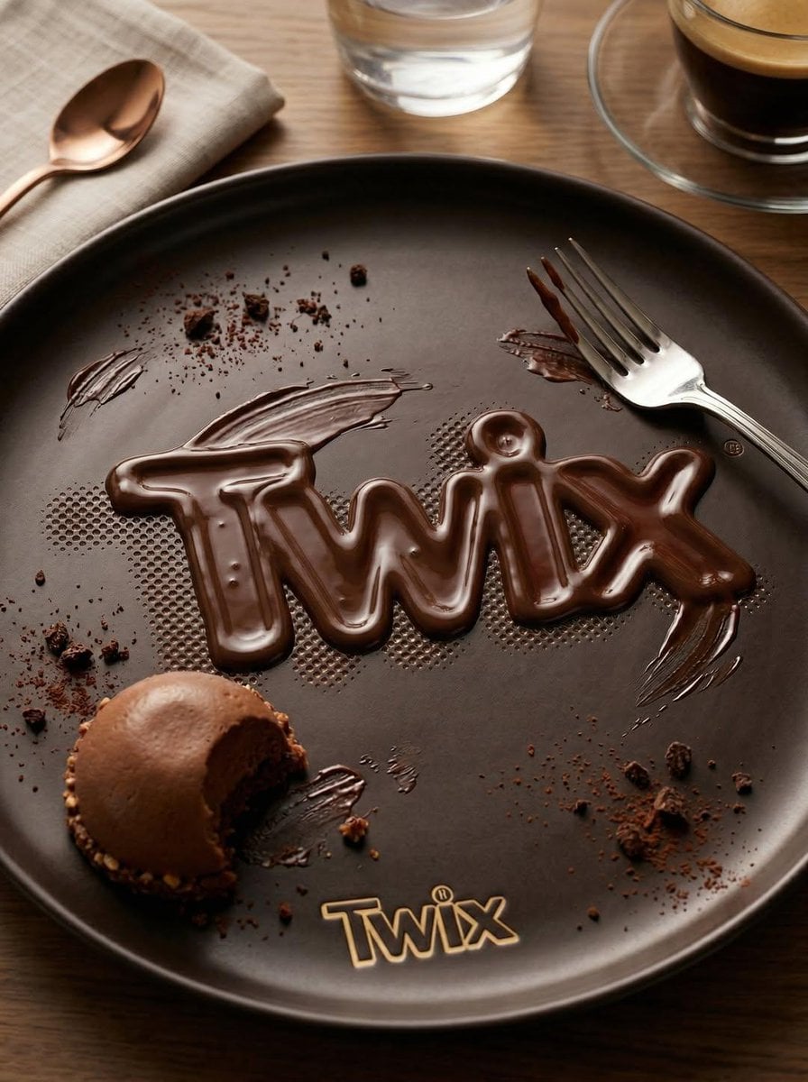 Melted Chocolate Logo Dessert Presentation — image 2