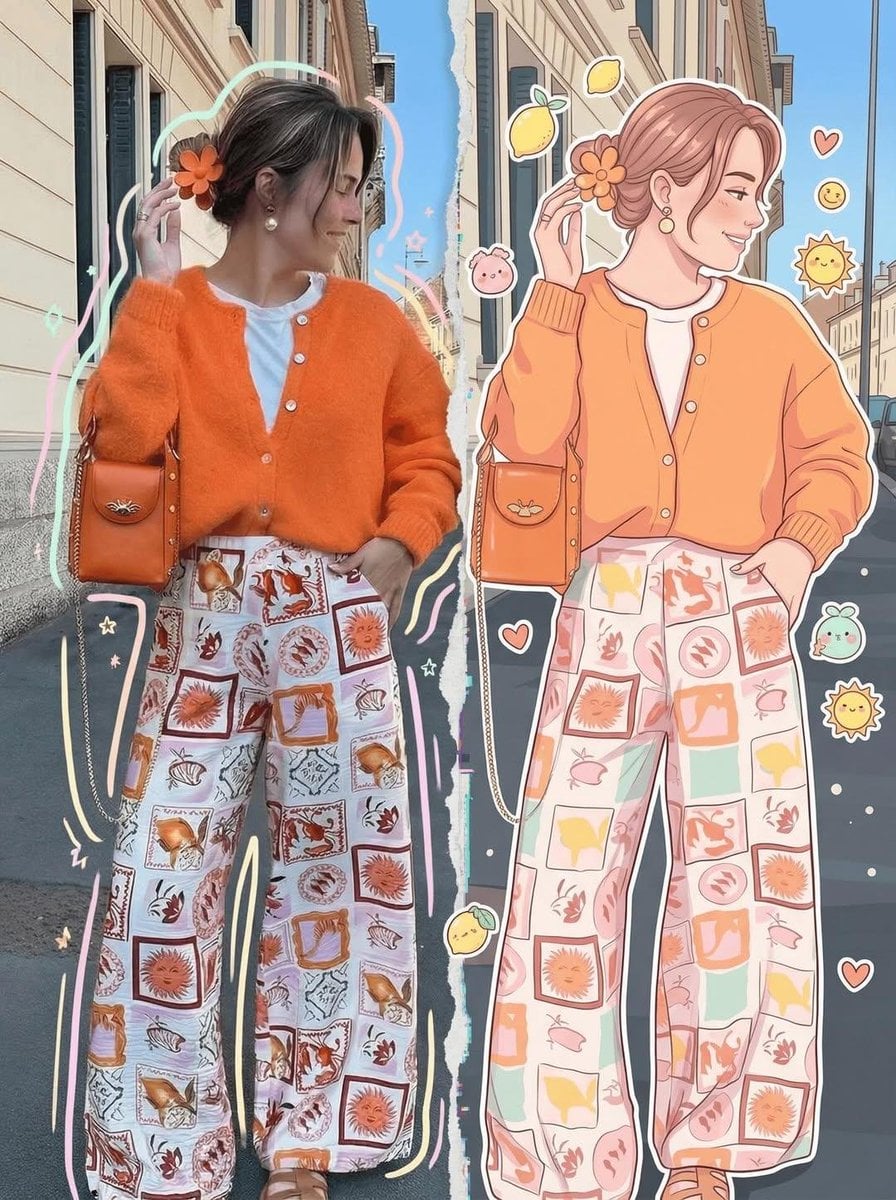 Realistic and Cartoon Split Image — image 2