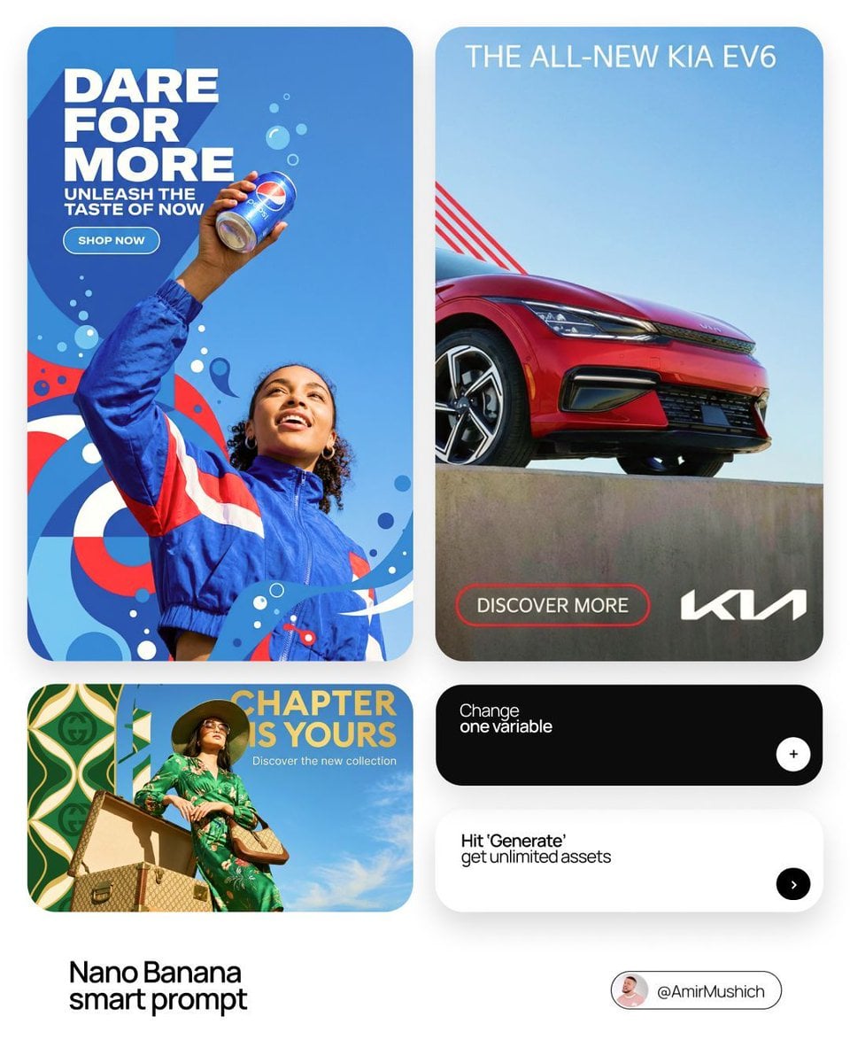 Tech Product Ad with Overlapping Graphics
