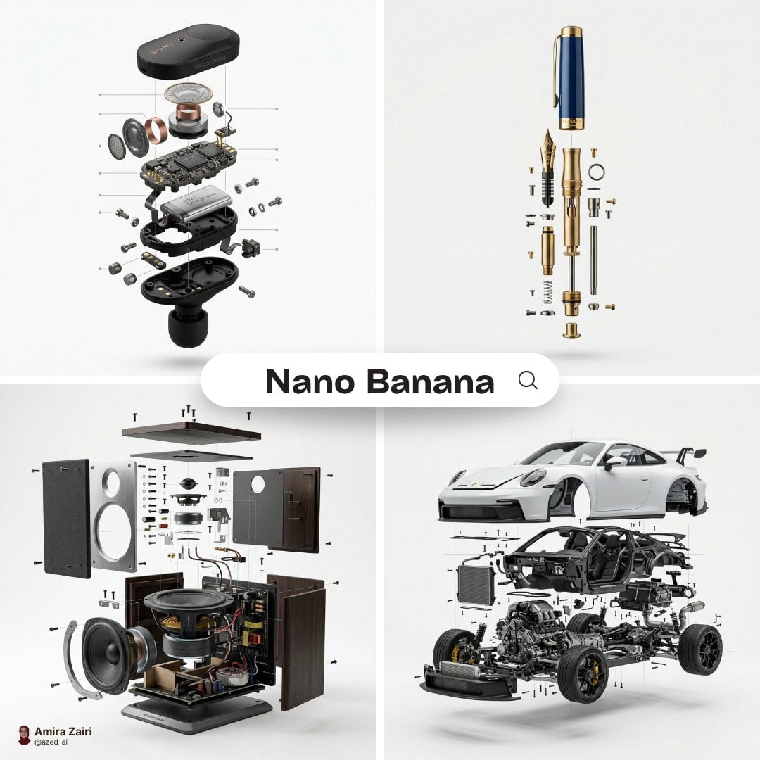 Exploded View of High-End Product with Inner Mechanics