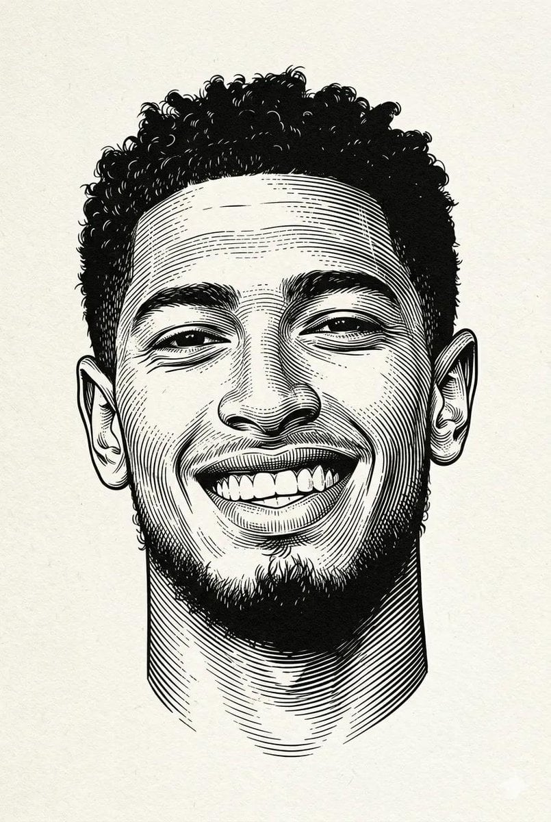 Monochrome Engraved Portrait Illustration