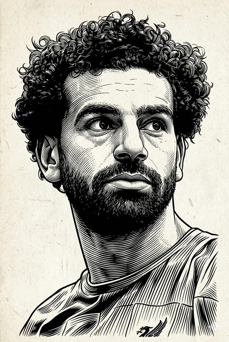 Monochrome Engraved Portrait Illustration — image 2