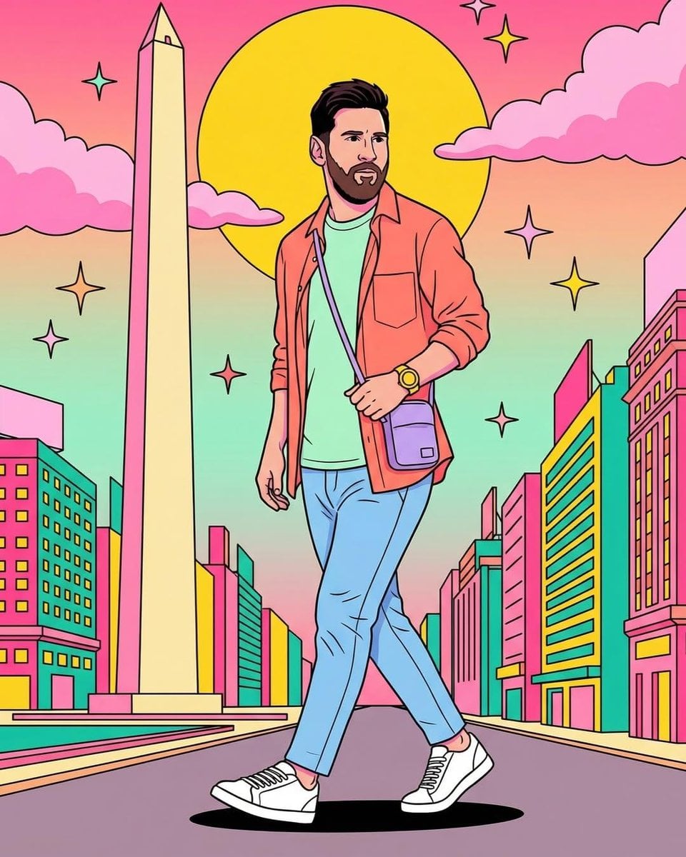 80s Pop-Art Portrait with Portuguese Landmark — image 2