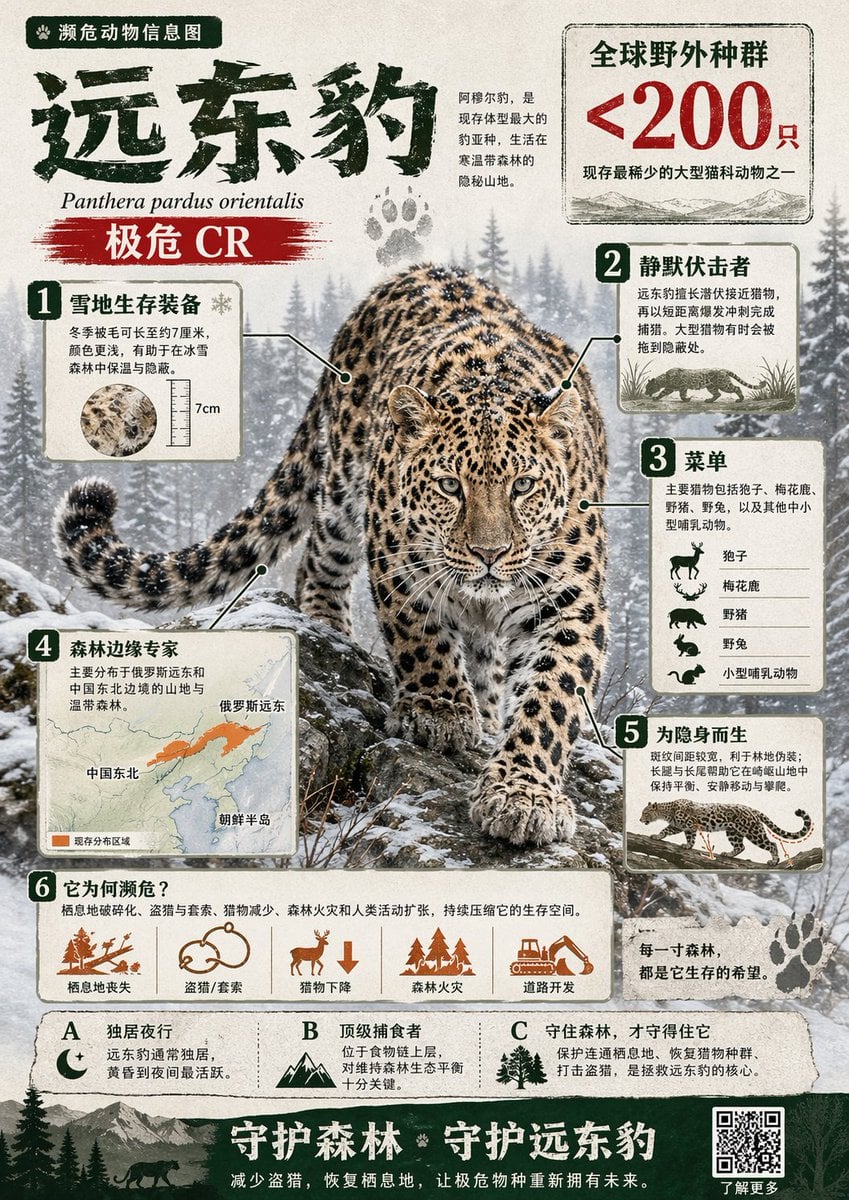 Endangered Animal Infographic Chinese