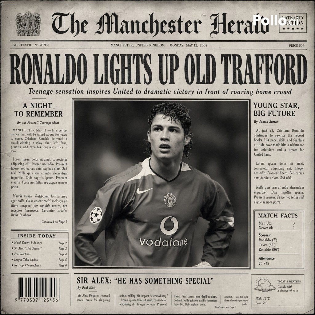 Mysterious Figure in Vintage Newspaper Front Page — image 2