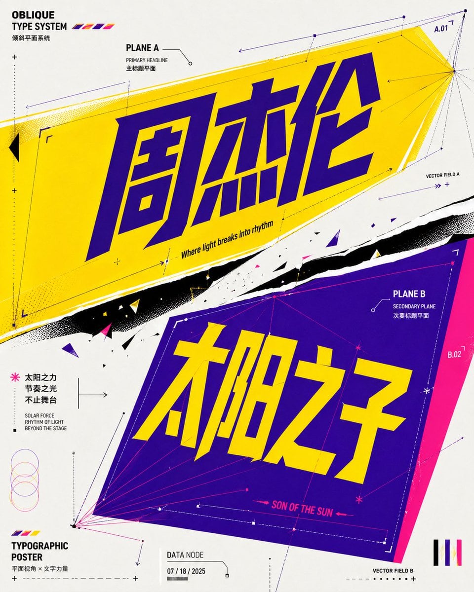 Oblique Planar Perspective Typographic Poster — image 2