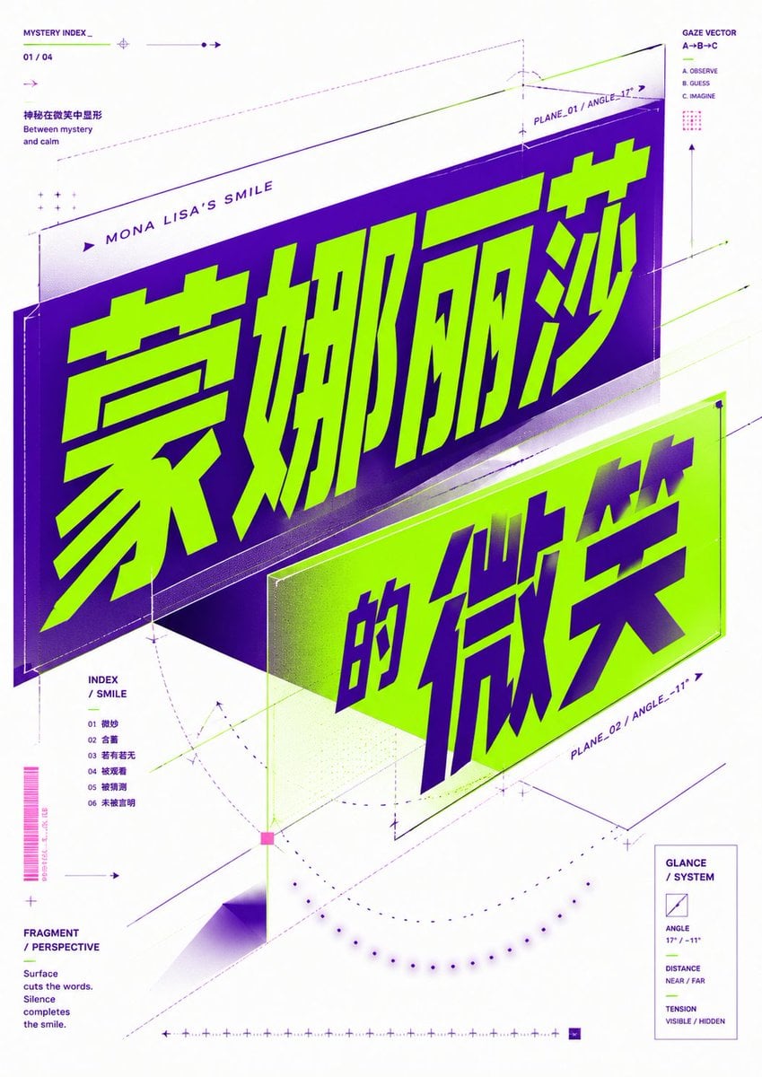 Oblique Planar Perspective Typographic Poster — image 3